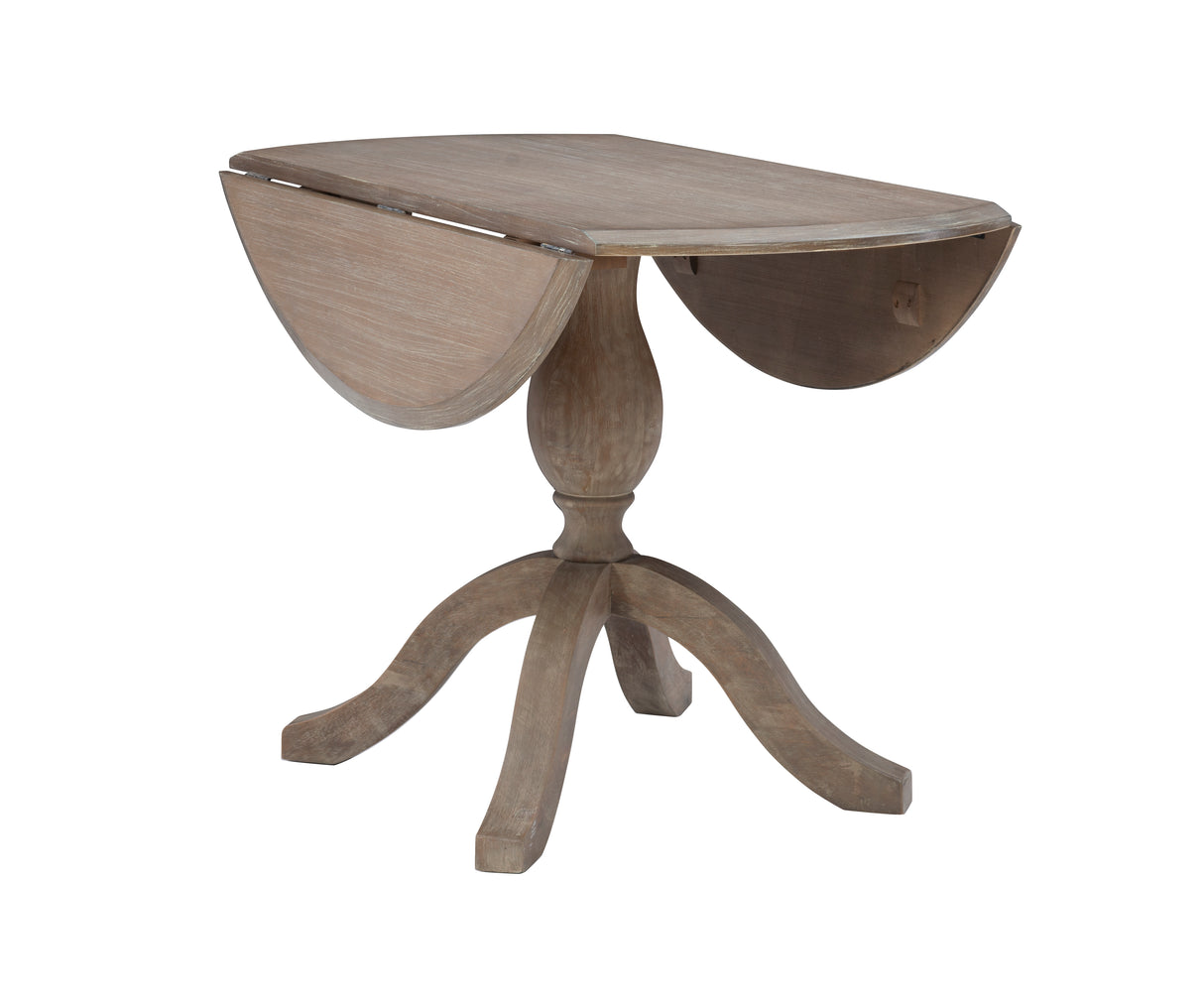 Torino Gray Wash Round Drop Leaf Table