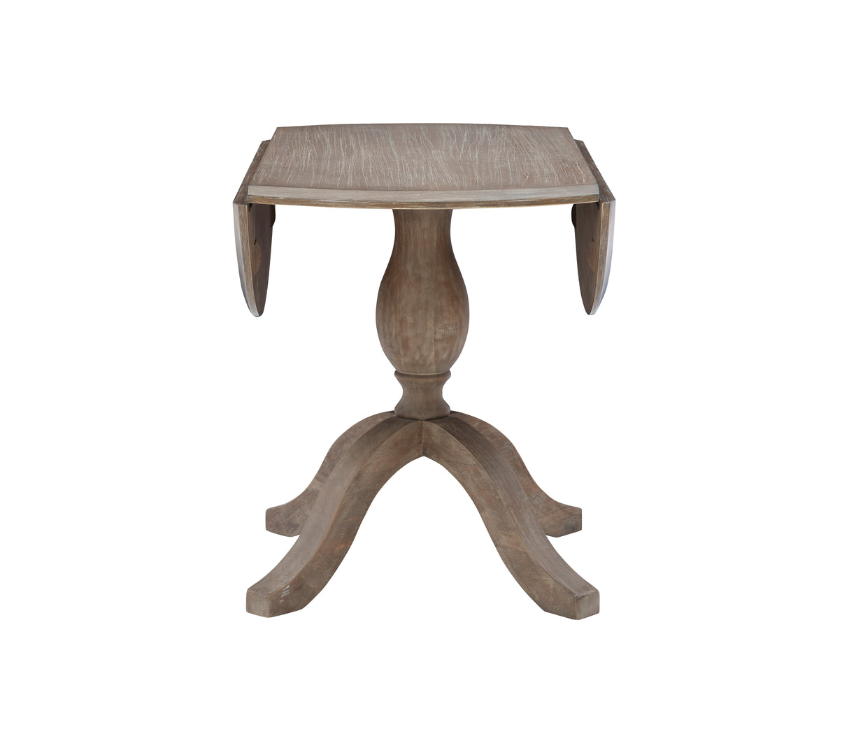 Torino Gray Wash Round Drop Leaf Table