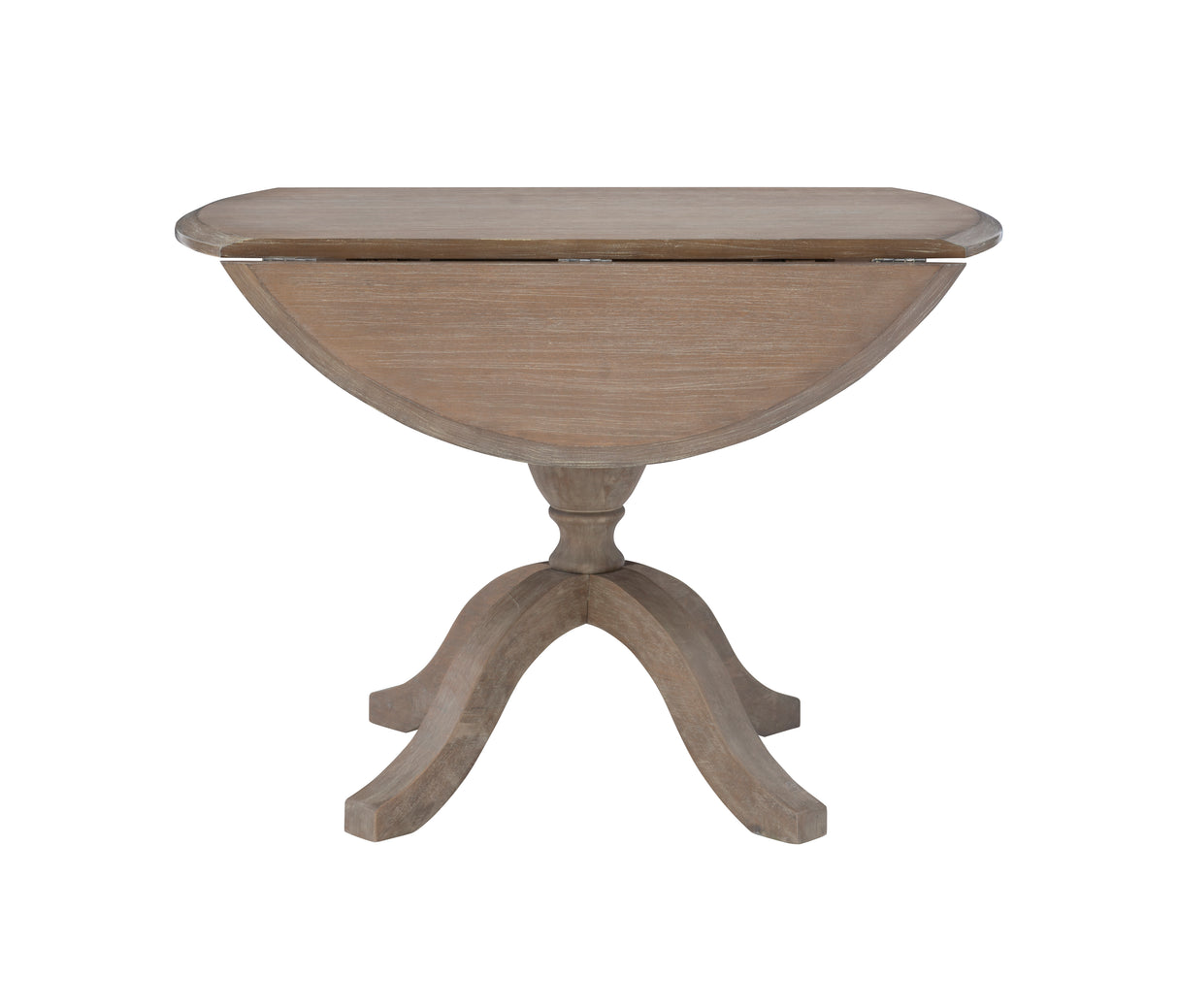 Torino Gray Wash Round Drop Leaf Table