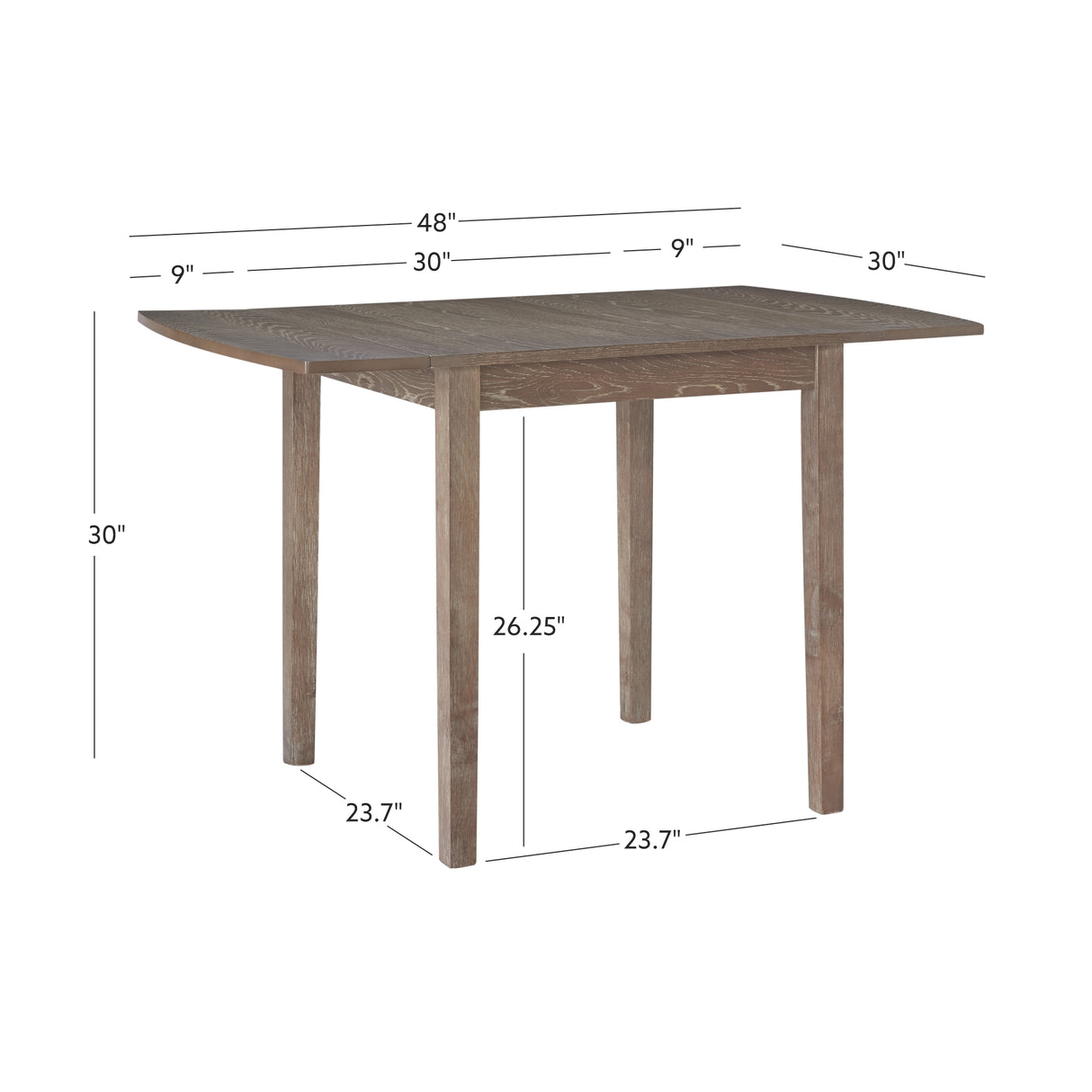 Torino Black Square Drop Leaf Table