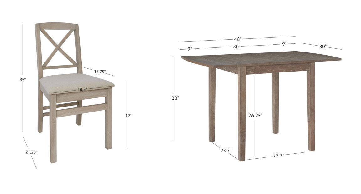 Torino 3 Pc Drop Leaf Dining Set