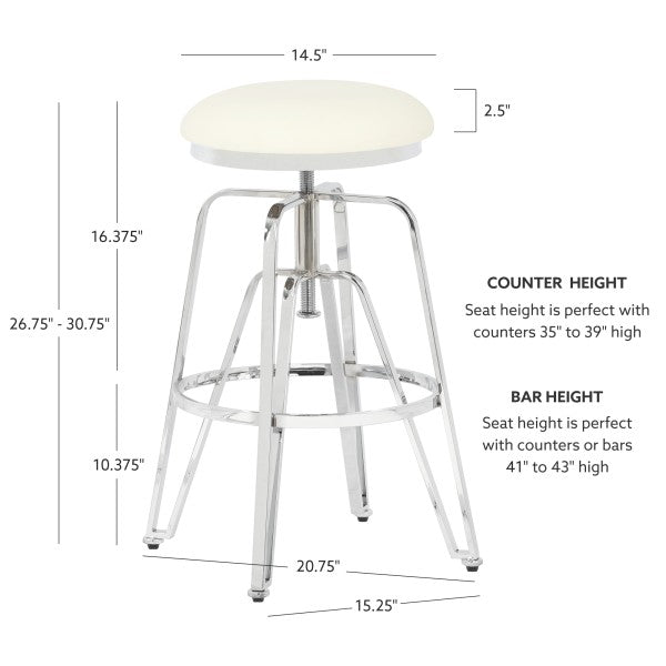 Toby Adjustable Backless Stool