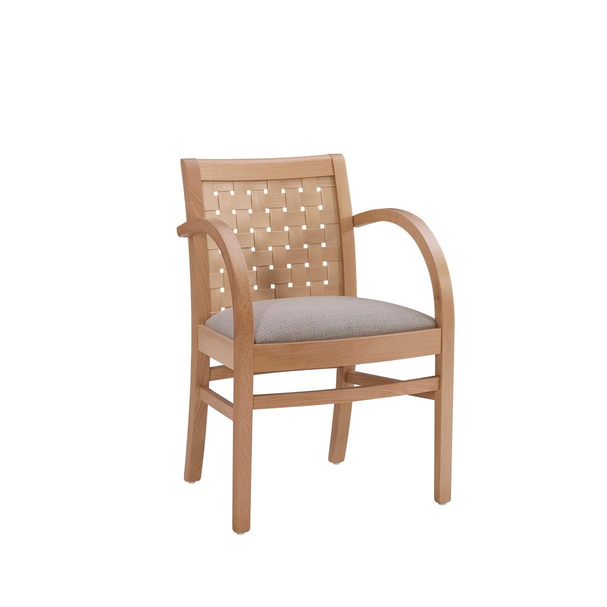Wendy Woven Natural Armchair with Upholstered Seat
