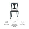 Roma Black Chair Upholstered Seat (Set oe 2)