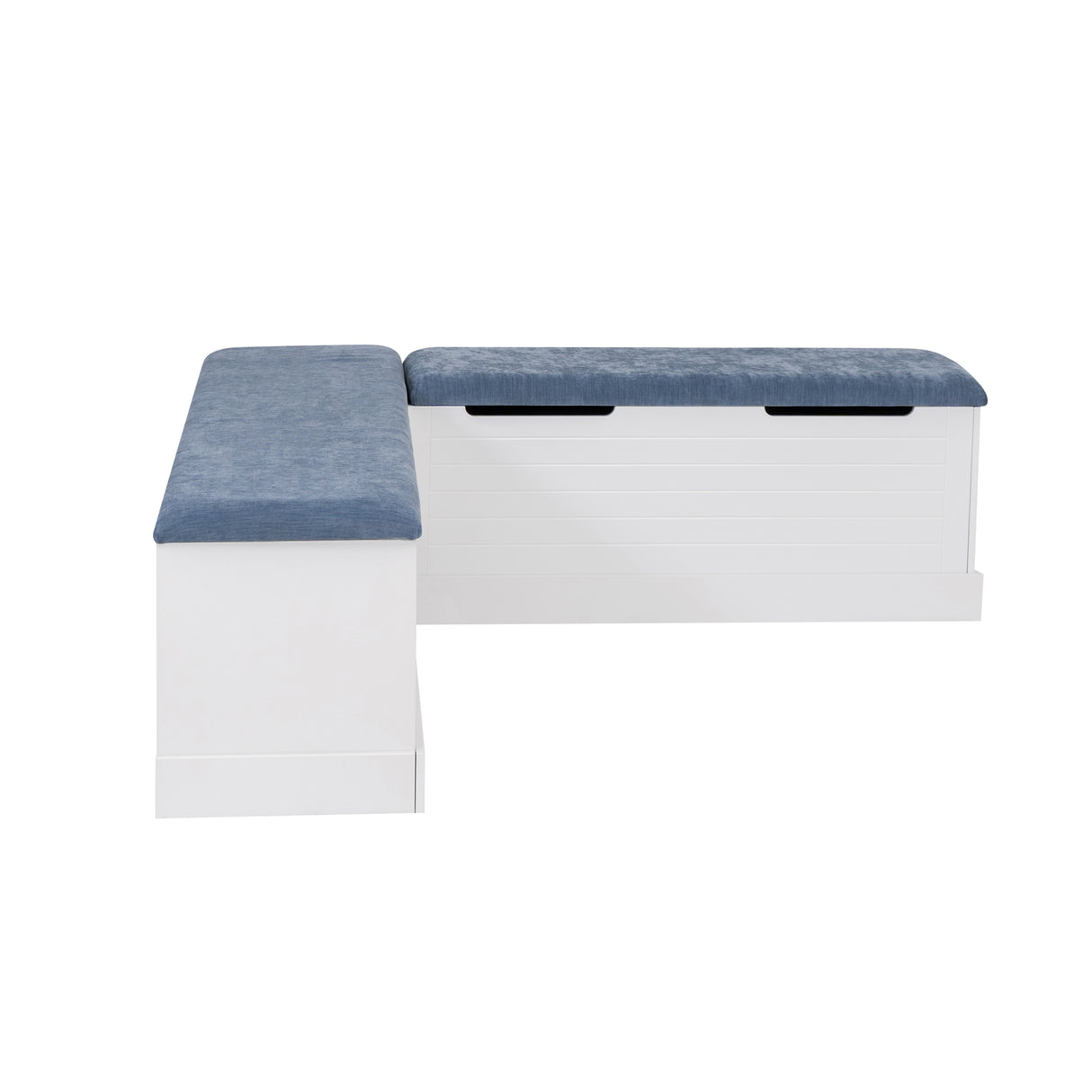 Nancy White Blue Backless Upholstered Nook