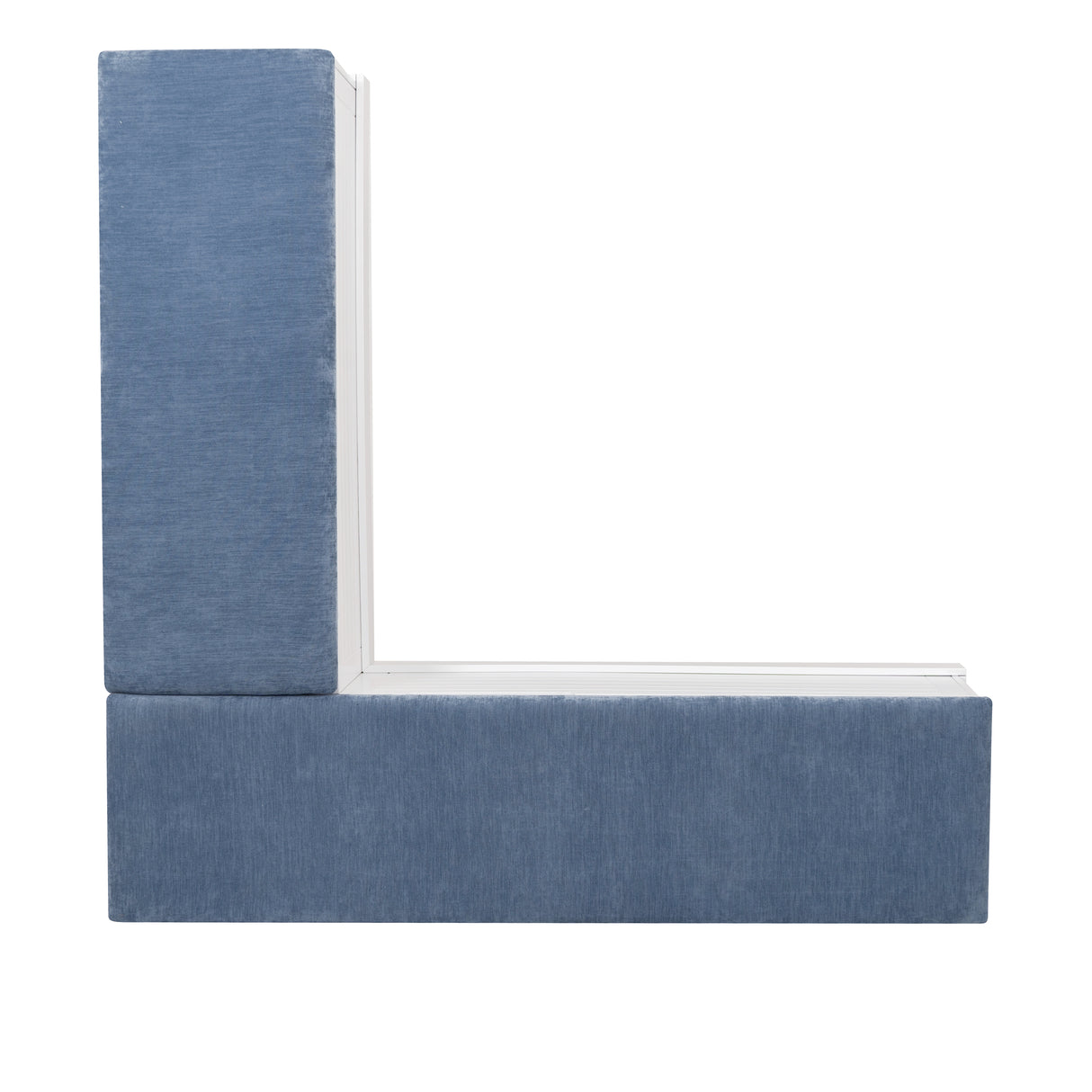 Nancy White Blue Backless Upholstered Nook
