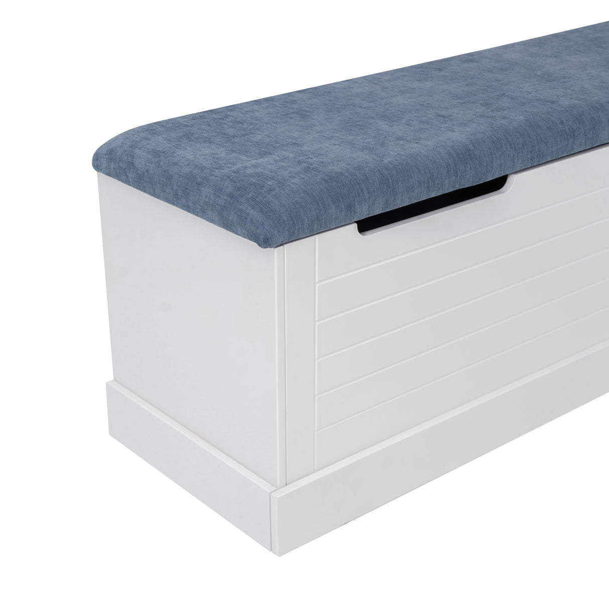 Nancy White Blue Backless Upholstered Nook