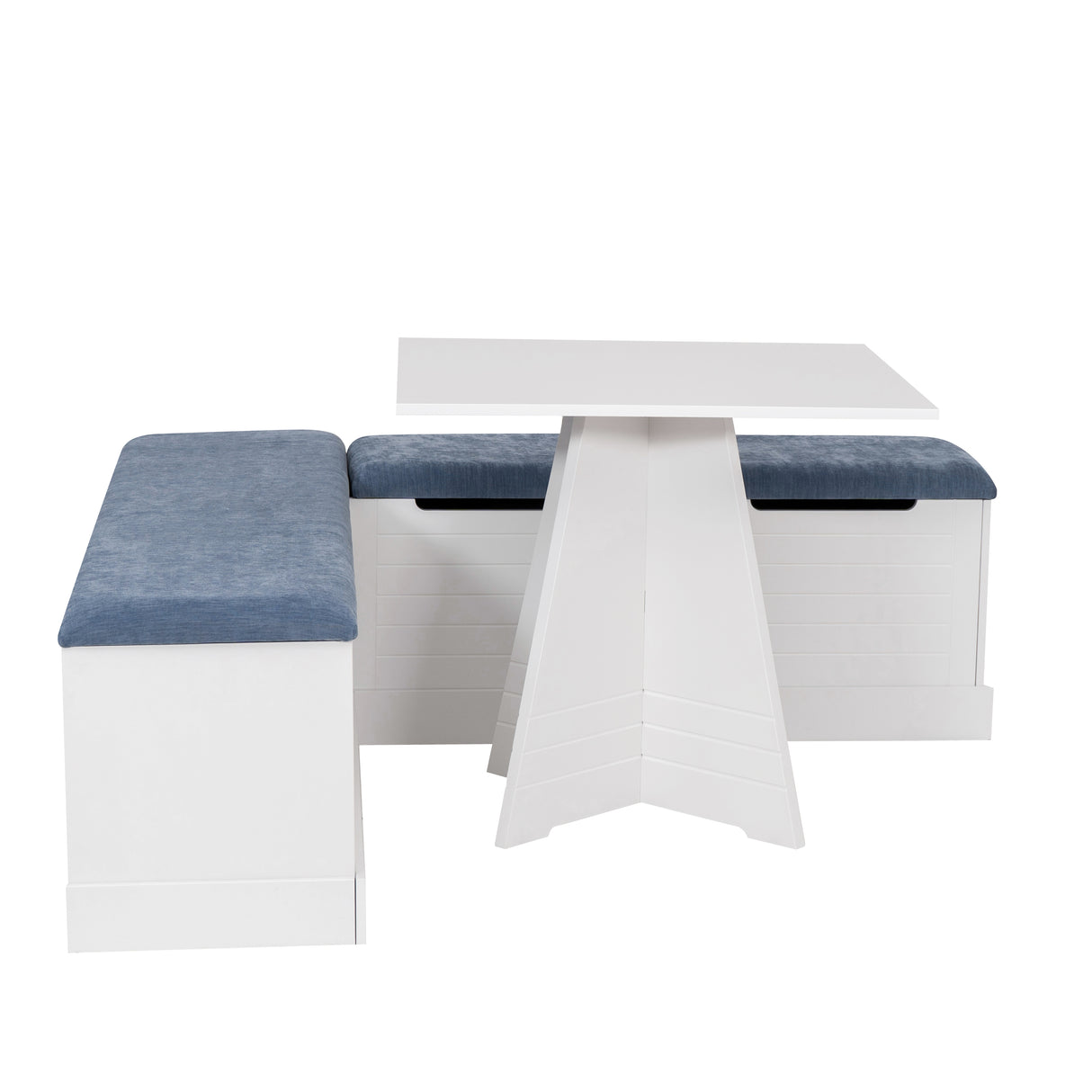 Nancy White Blue Square Table Nook Set