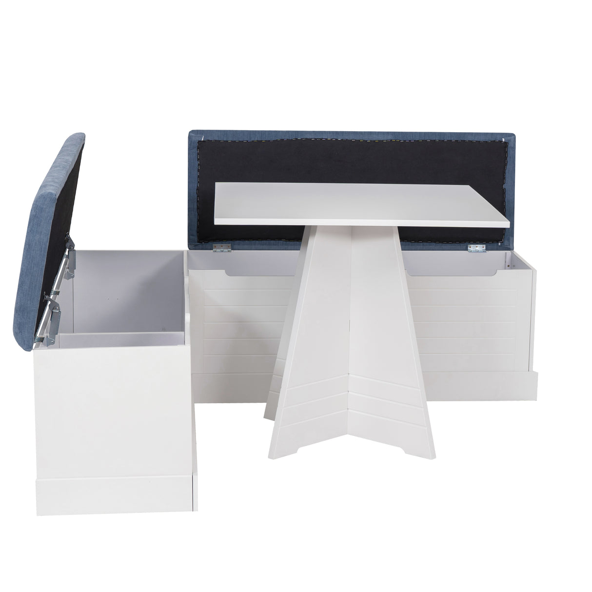 Nancy White Blue Square Table Nook Set