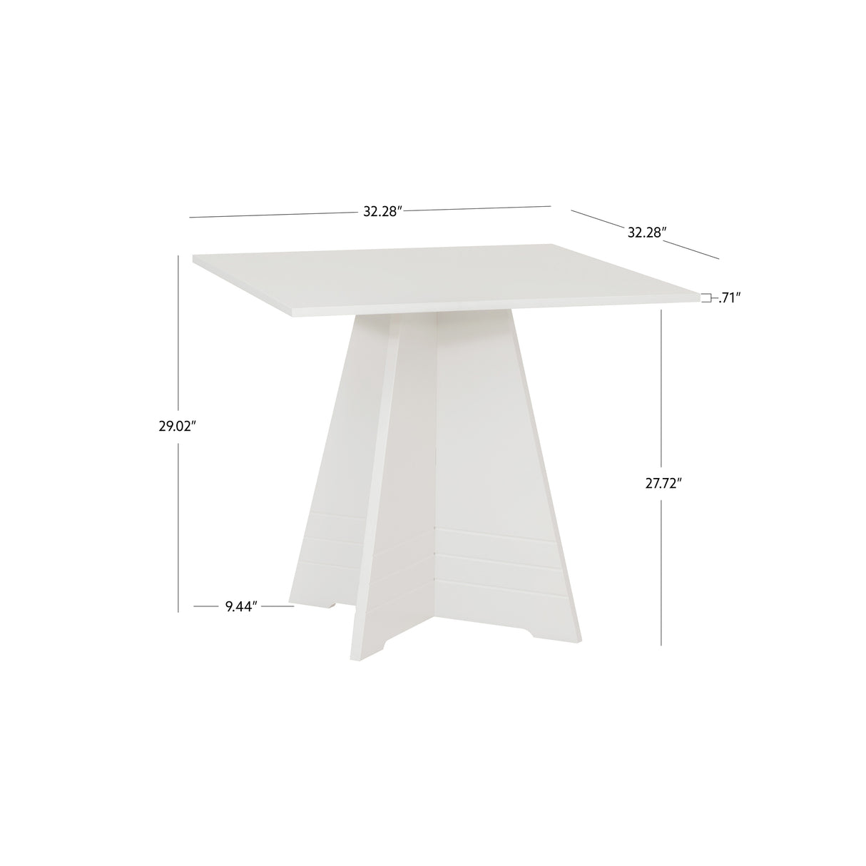 Nancy White Square Pedestal Table