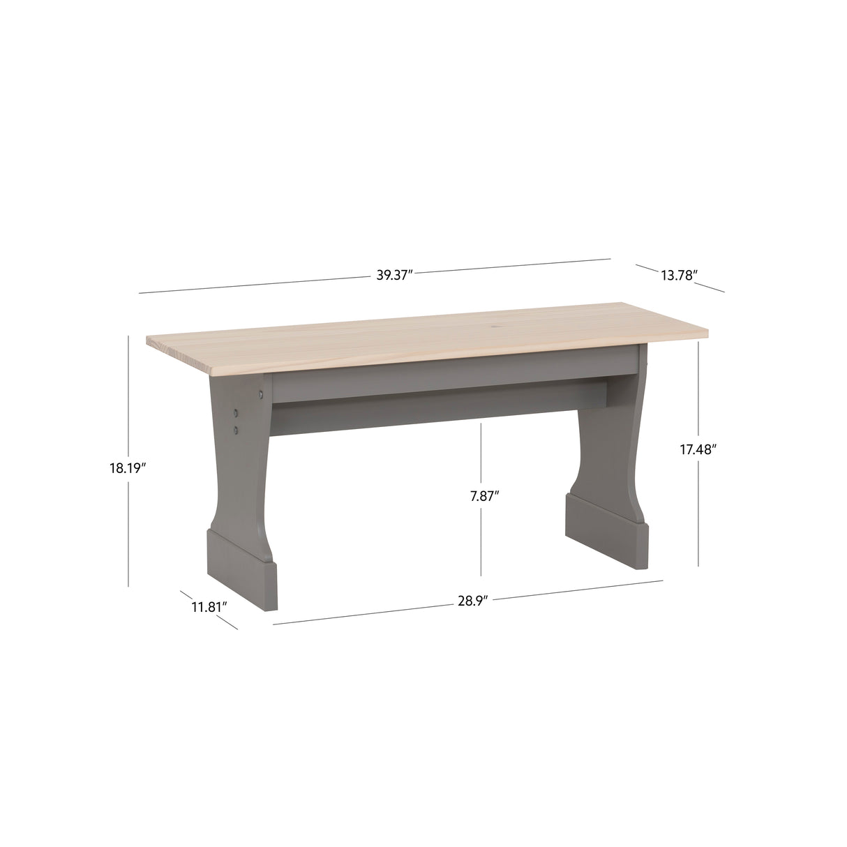 Norah Grey Maple Trestle Bench