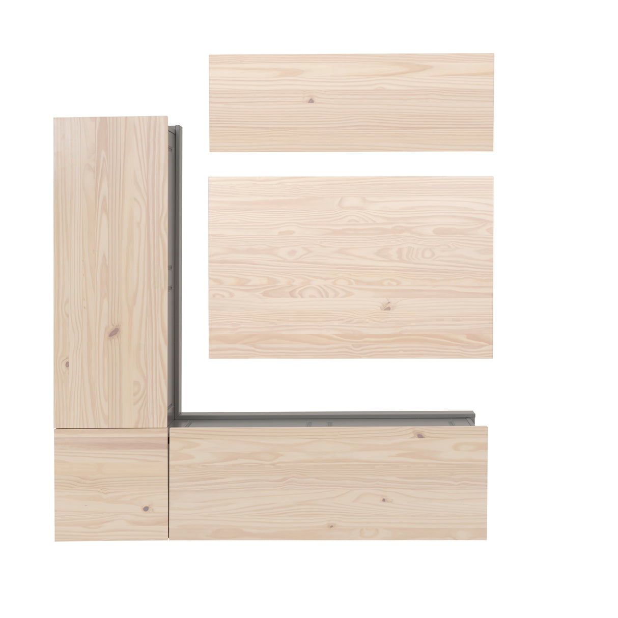 Norah Grey and Maple Table Bench Nook Set