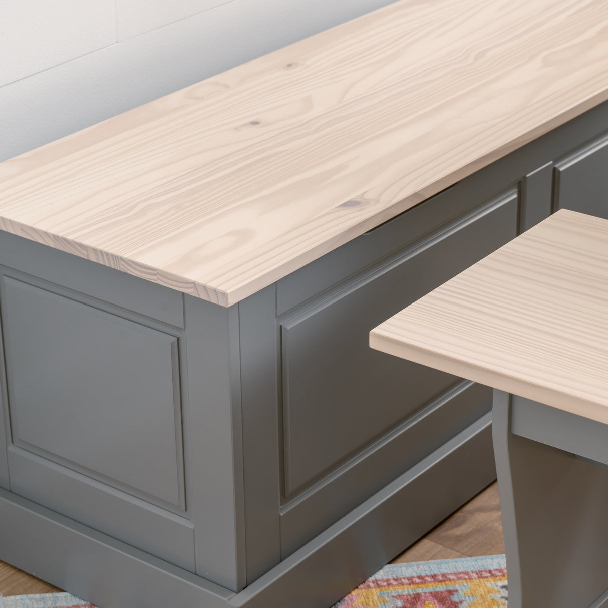 Norah Grey and Maple Table Bench Nook Set
