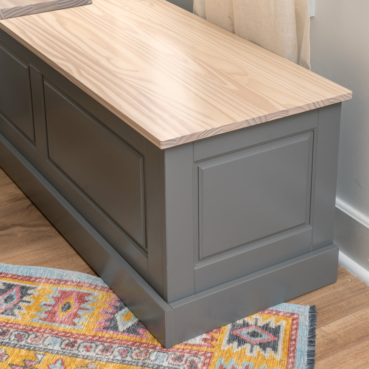 Norah Grey and Maple Table Bench Nook Set