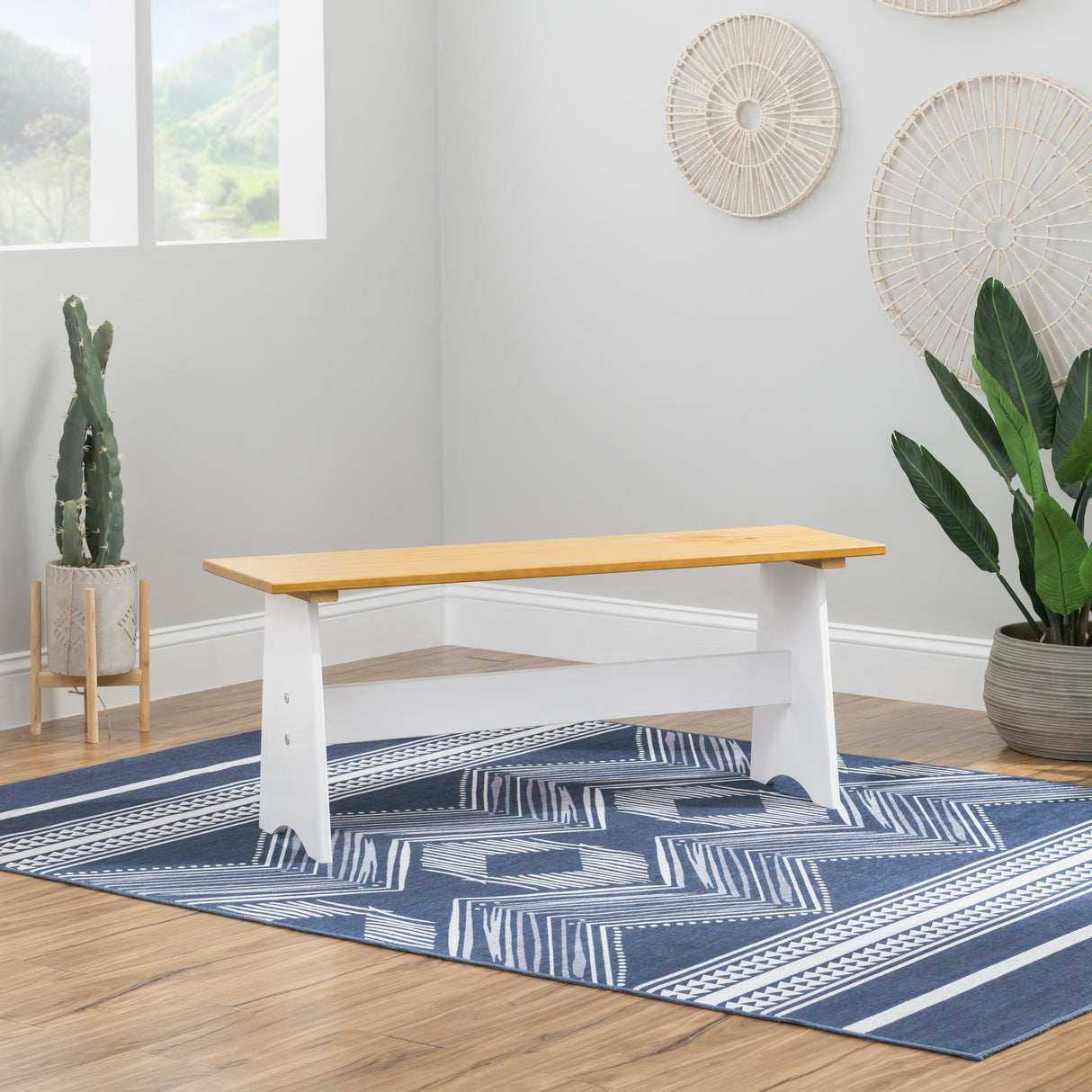 Pender Honey White Large Backless Bench