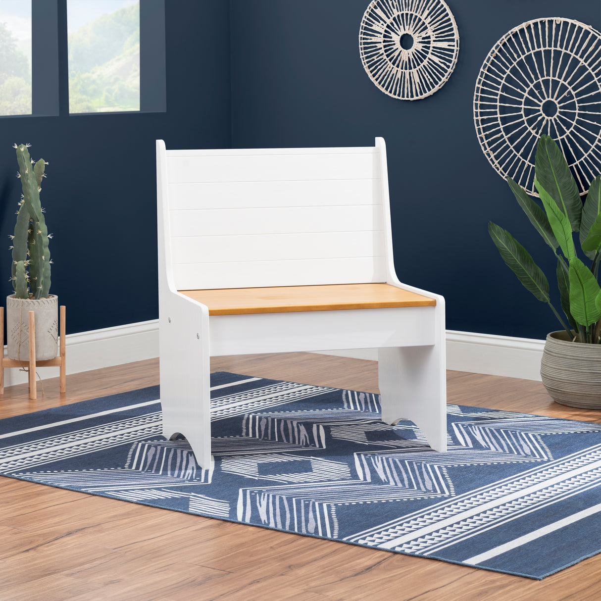 Pender Honey White Small Back Rest Bench