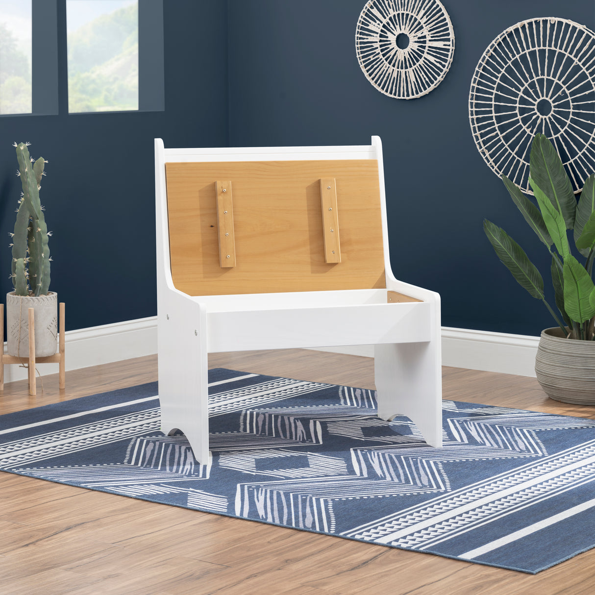 Pender Honey White Small Back Rest Bench