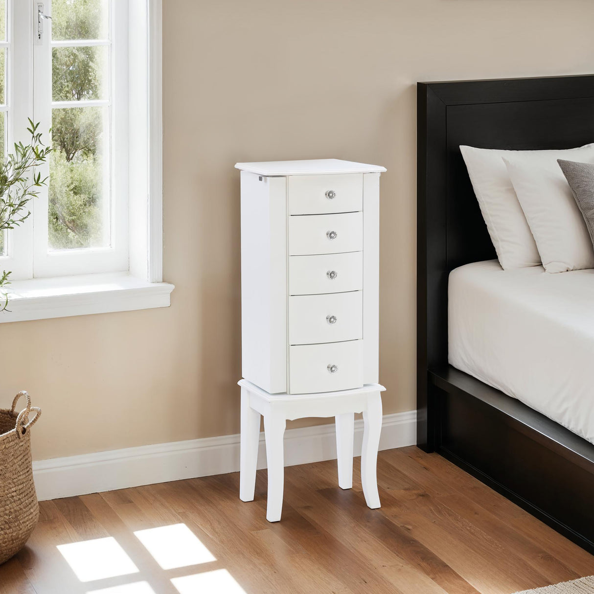 Jasmine White Jewelry Armoire