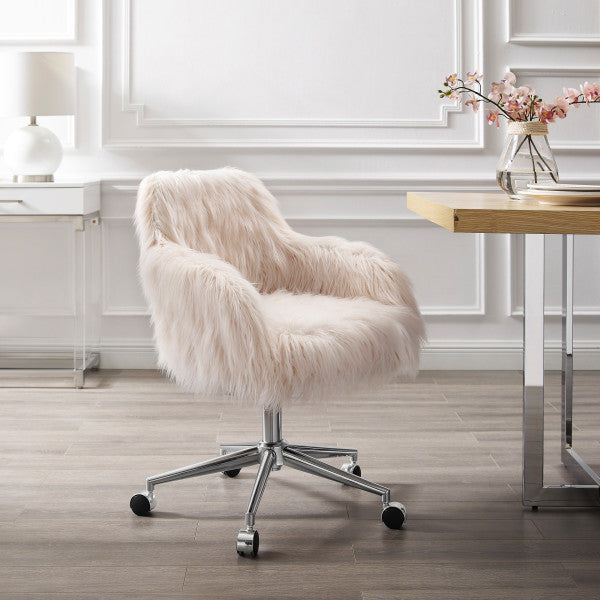 Dawson Faux Fur Barrel Office Chair