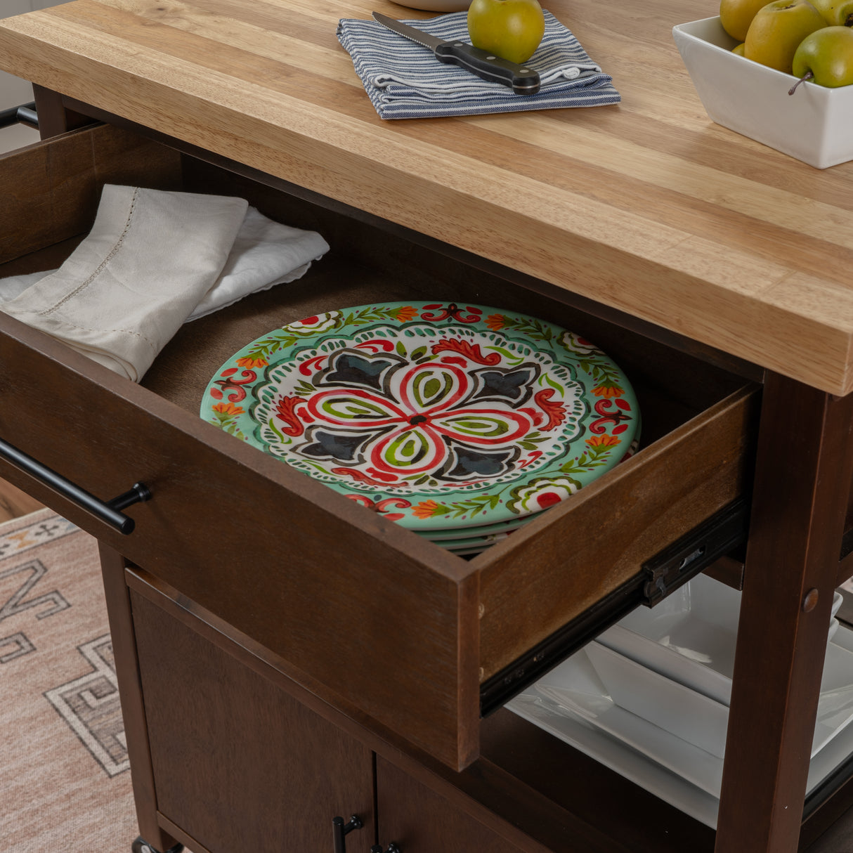 Fino Brown Kitchen Cart