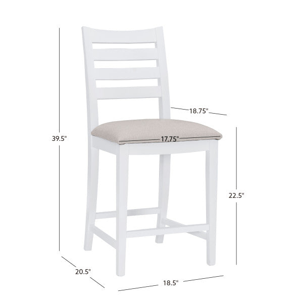 Felicia White Counter Stools (Set of 2)