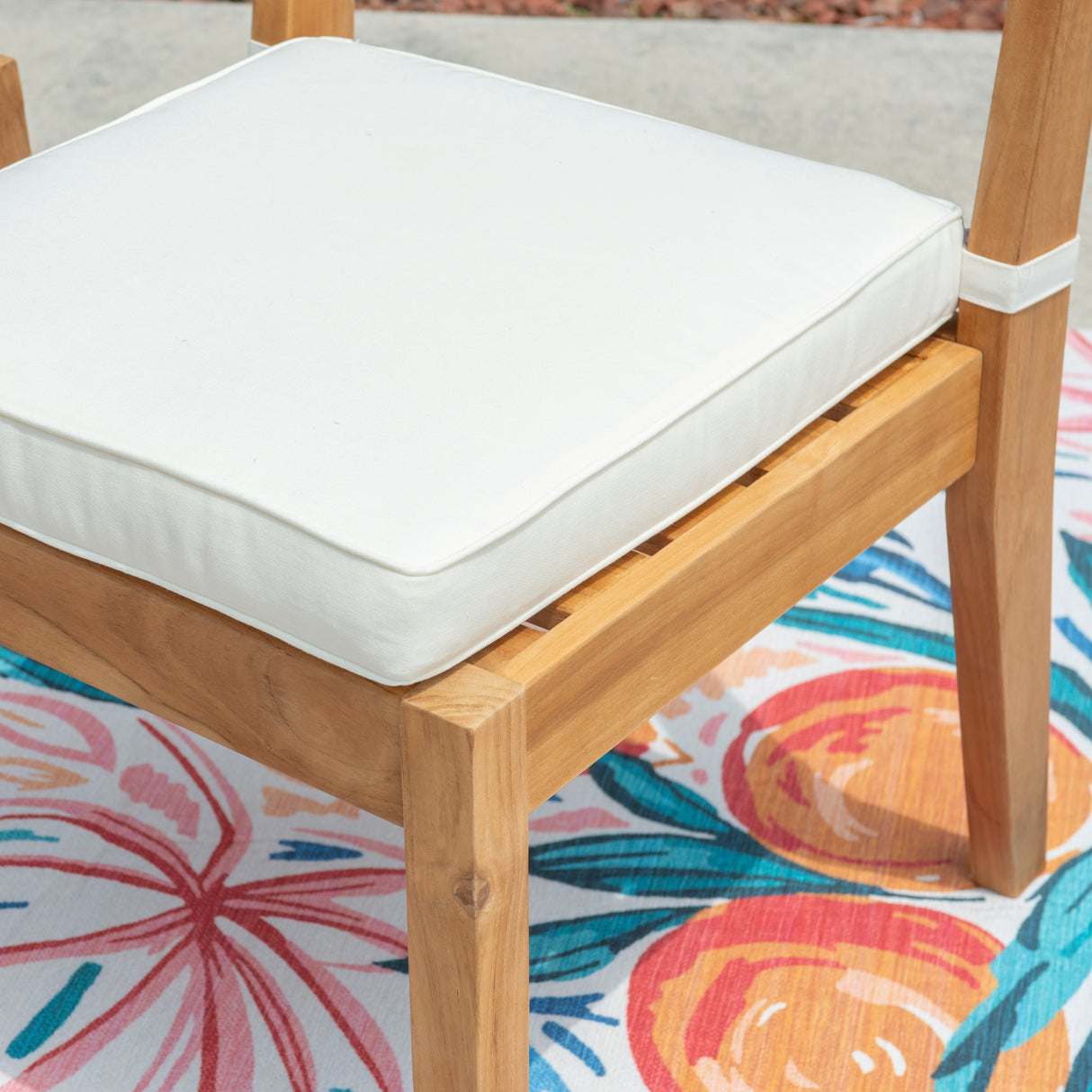 Cannon Teak Dining Chair with Cushion (Set of 2)