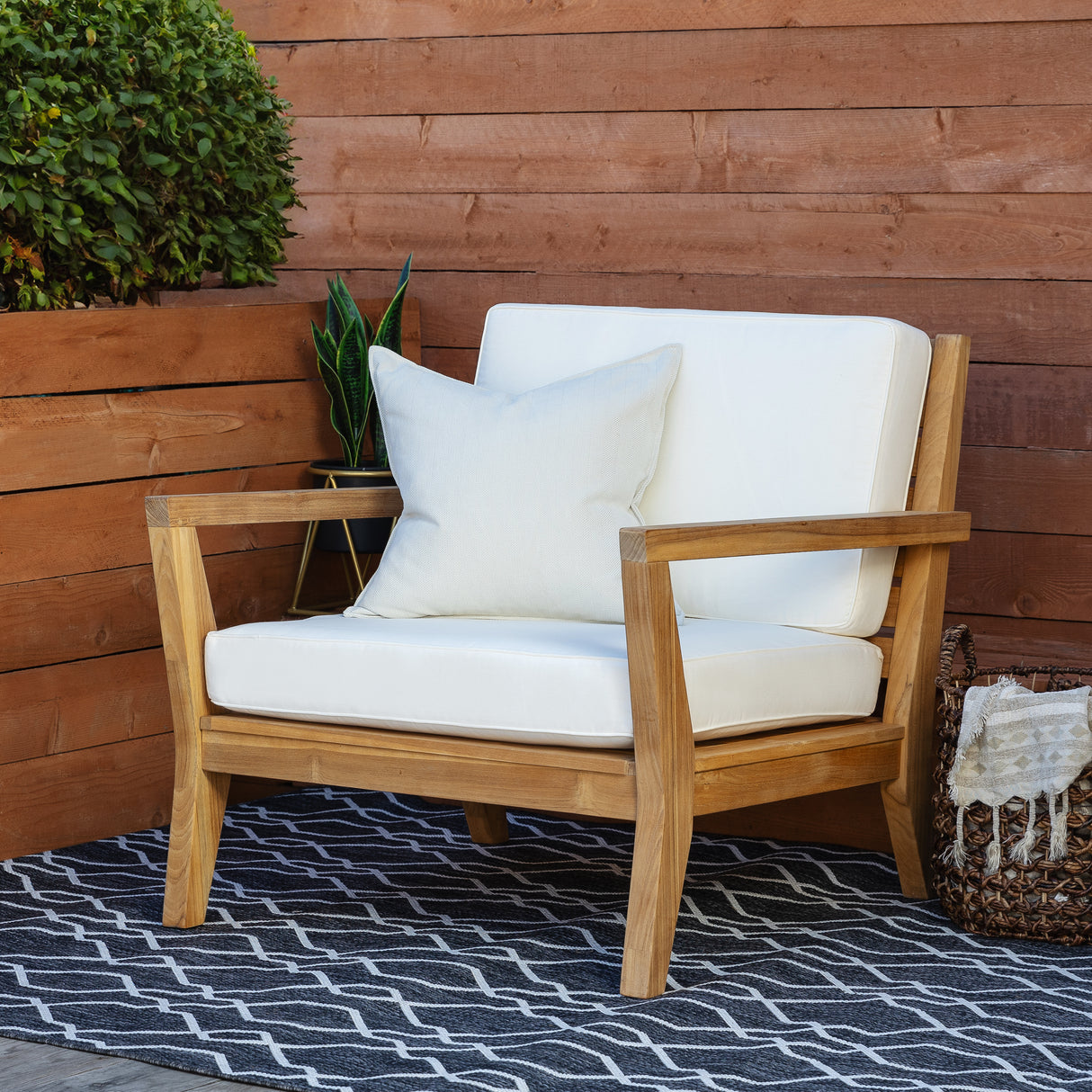 Cannon Teak Arm Chair With Cushions