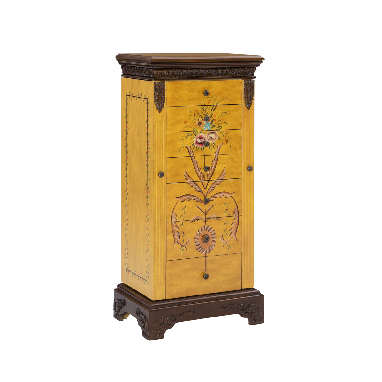 Jasleen Antique Parchment Jewelry Armoire
