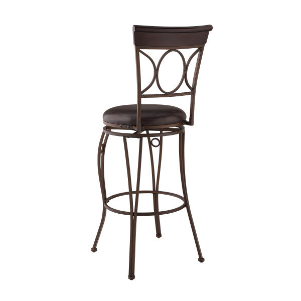 Circles Brown Back Metal Stool