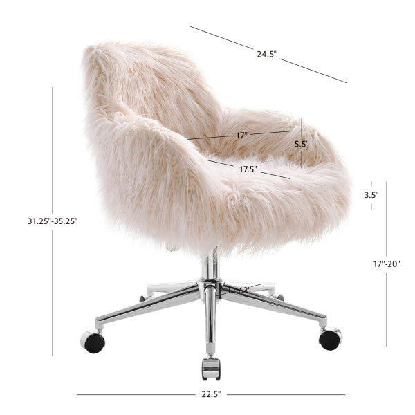 Dawson Faux Fur Barrel Office Chair