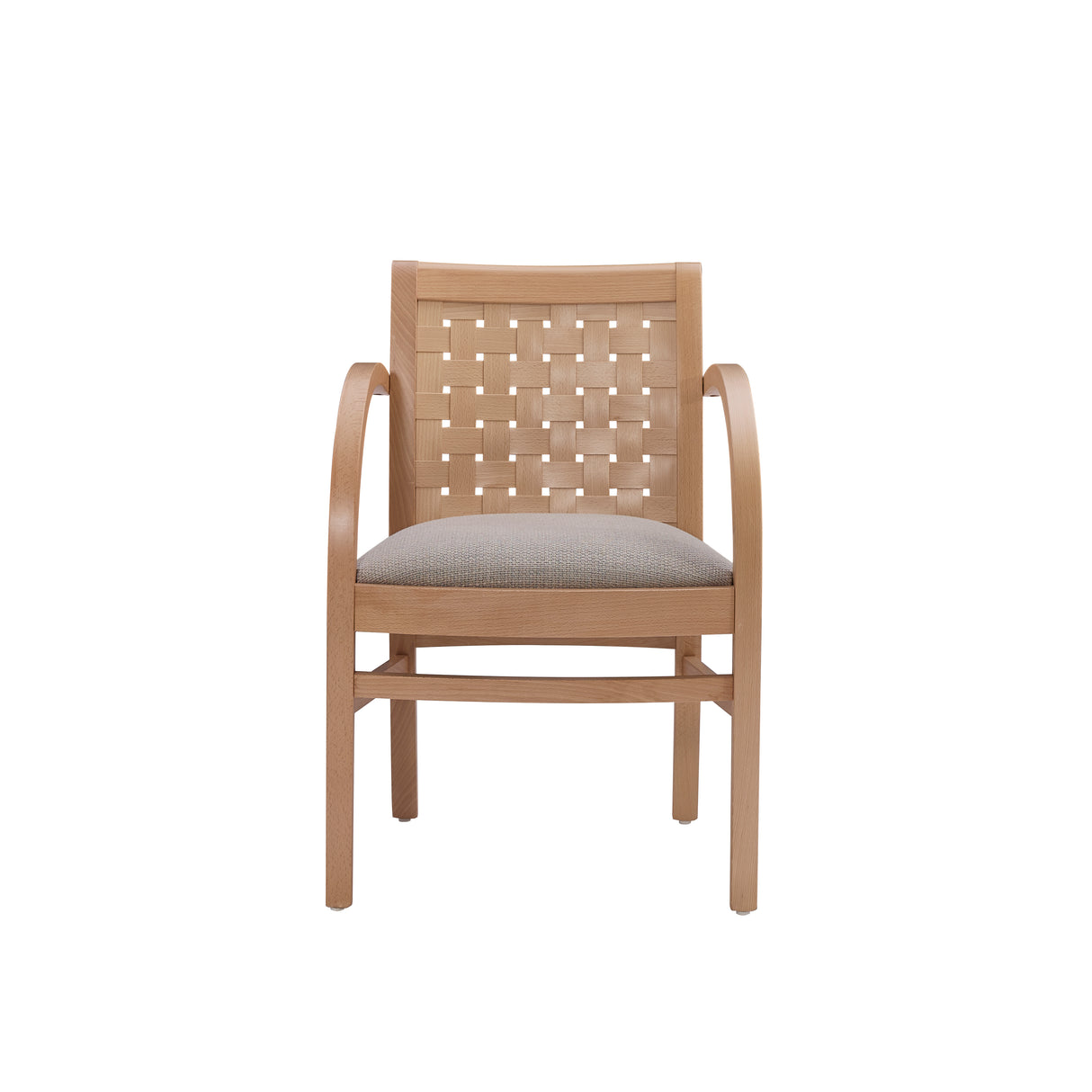 Wendy Woven Natural Armchair with Upholstered Seat