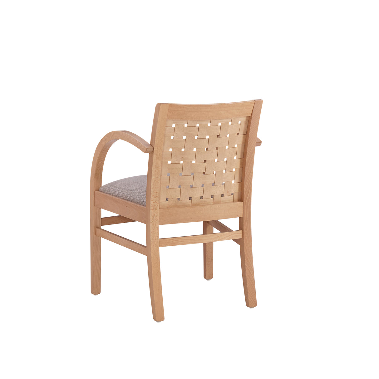 Wendy Woven Natural Armchair with Upholstered Seat