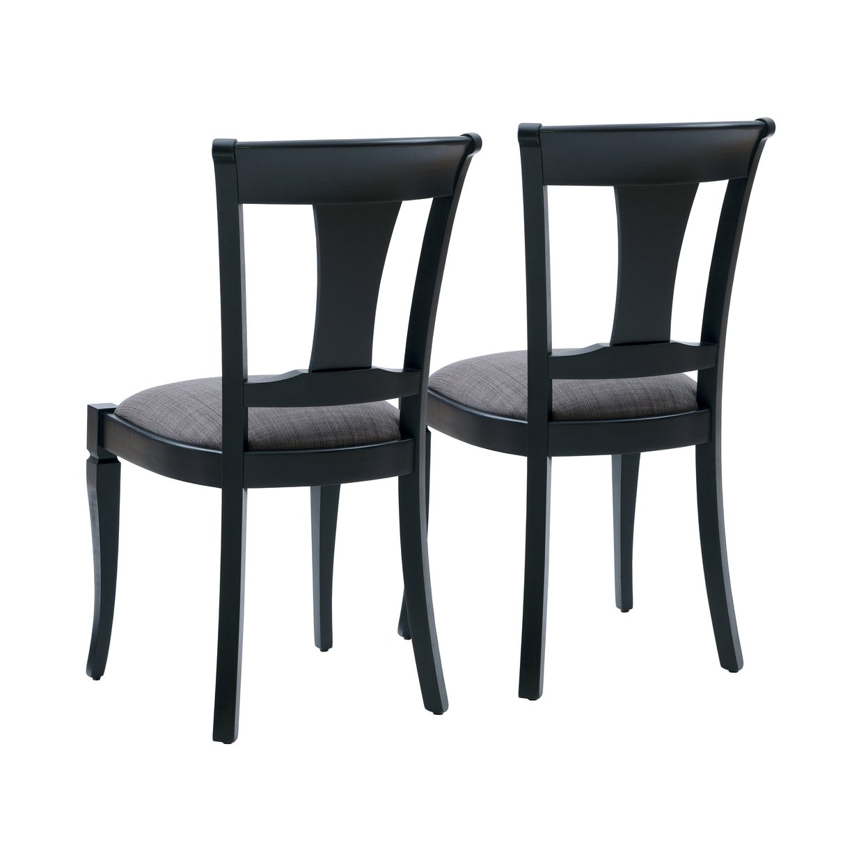 Roma Black Chair Upholstered Seat (Set oe 2)