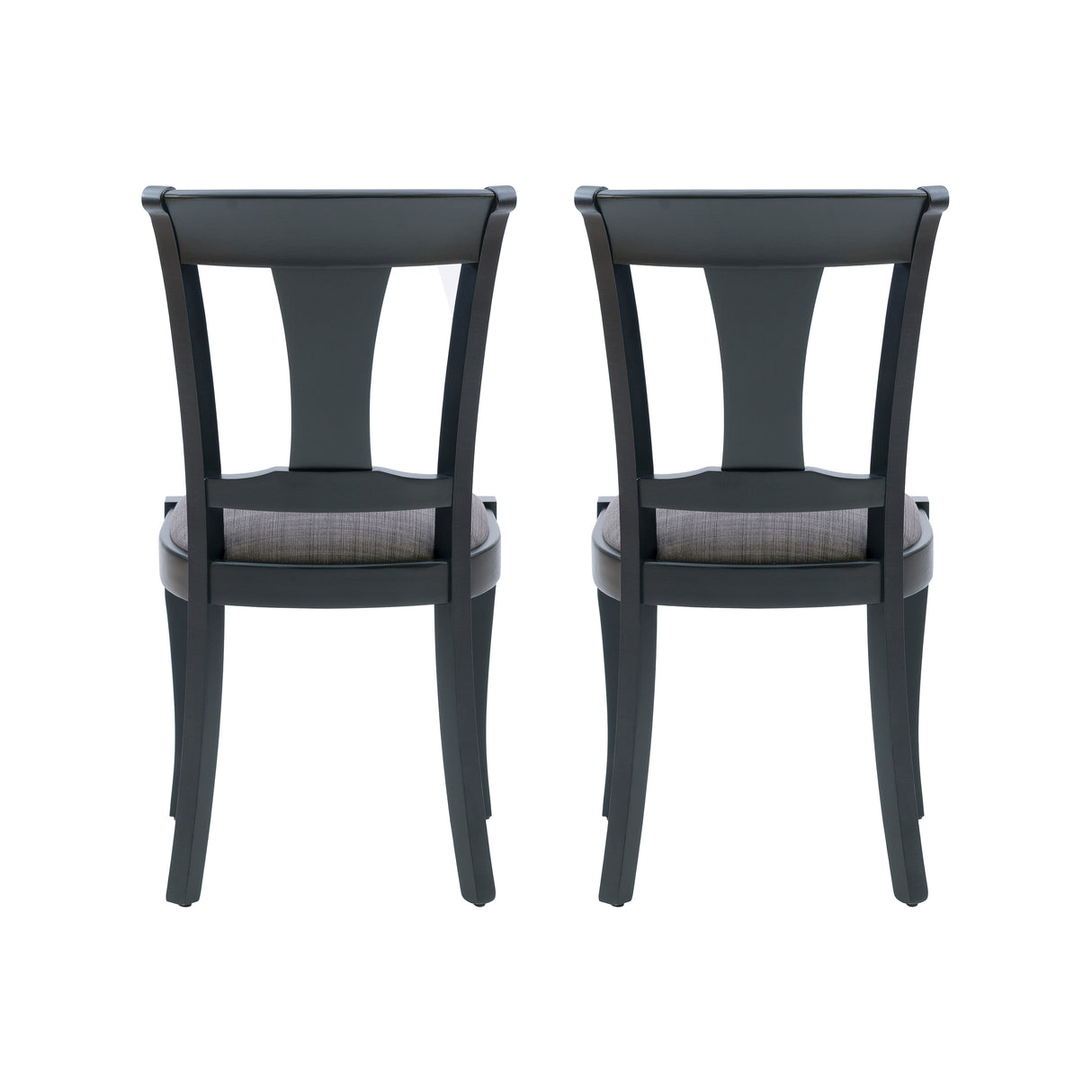 Roma Black Chair Upholstered Seat (Set oe 2)
