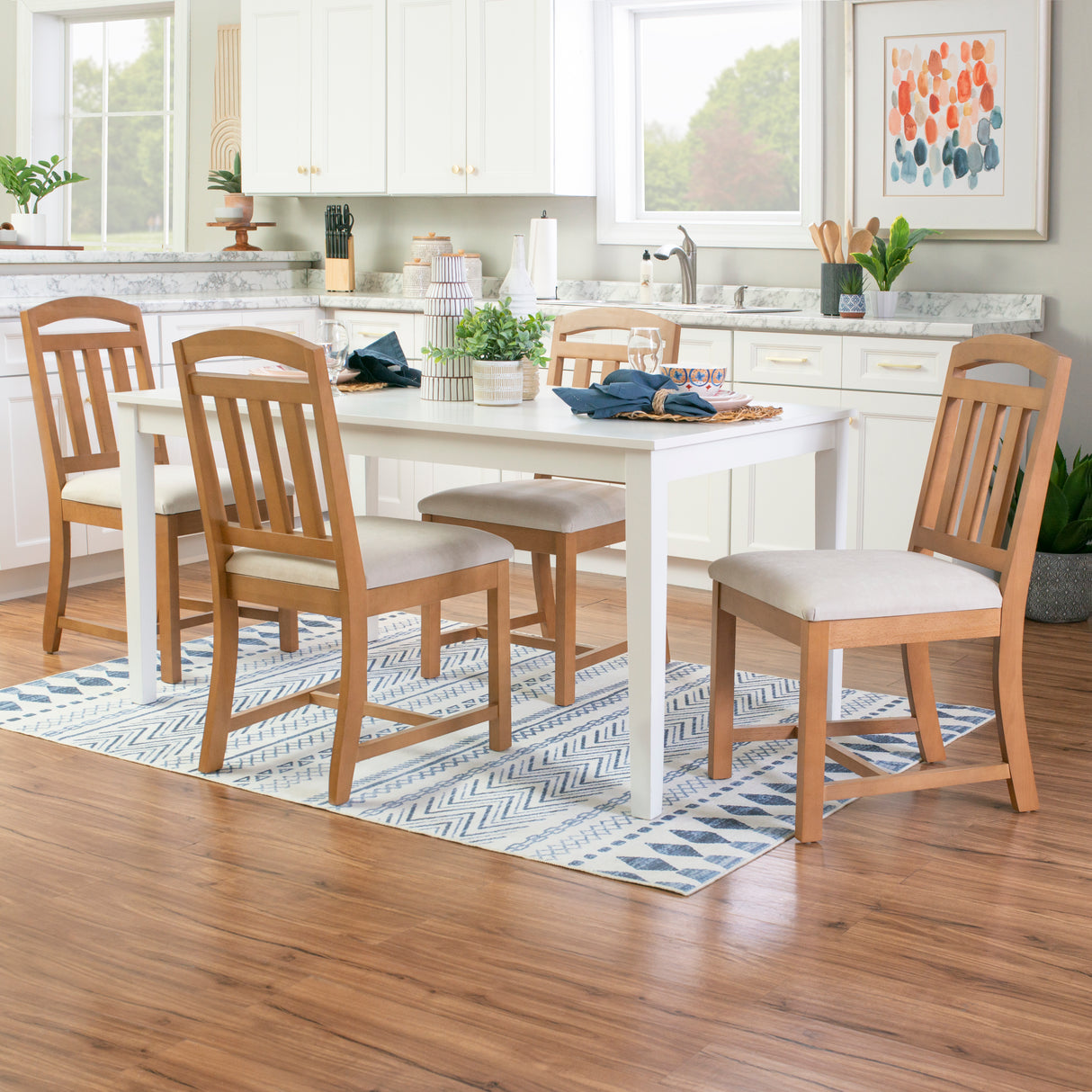 Demi Chair Brown With Upholstered Seat (set of 2)