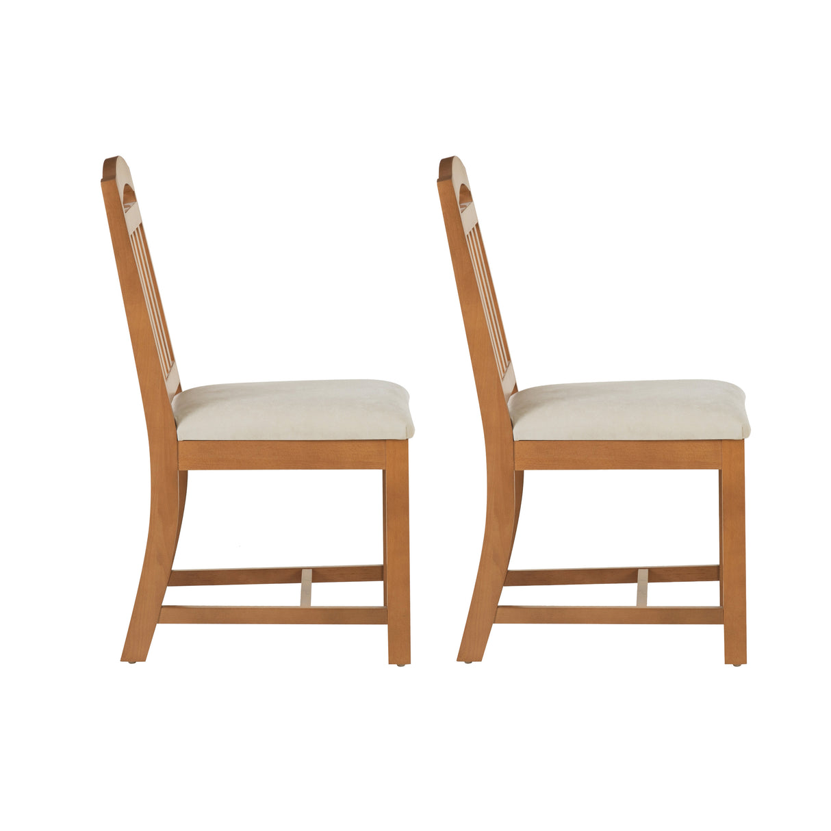 Demi Chair Brown With Upholstered Seat (set of 2)