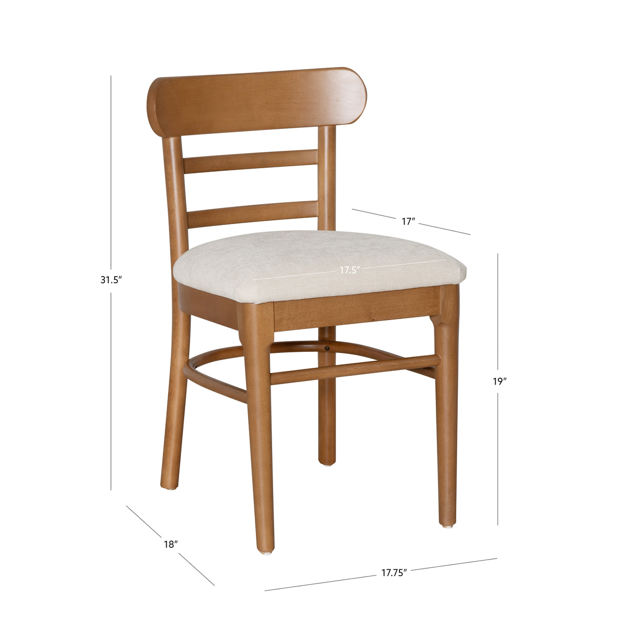 Mariah Brown Dining Chair Upholstered Seat (Set of 2)