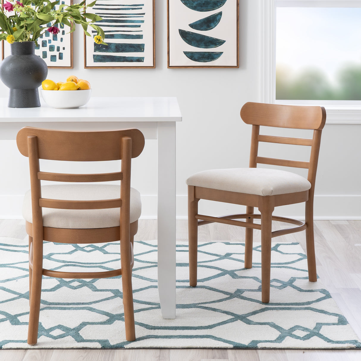 Mariah Brown Dining Chair Upholstered Seat (Set of 2)