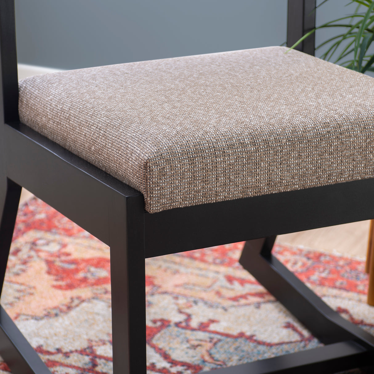 Corso Black and Gray Rocking Chair with Upholstered Seat