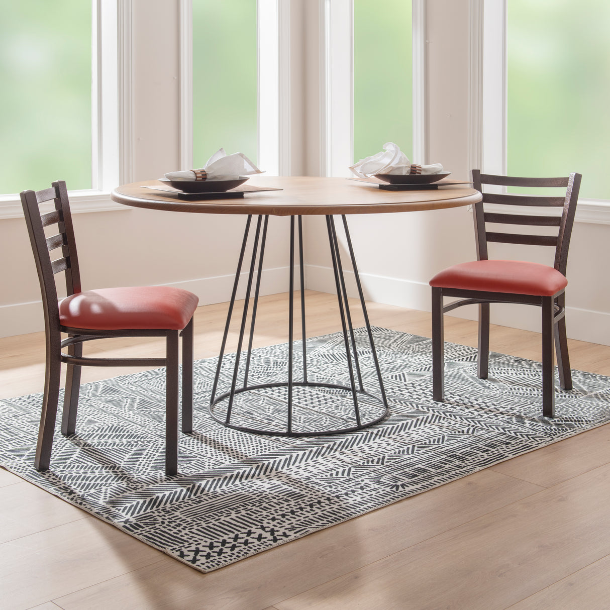 Kara Vinyl Metal Side Chairs (Set of 2)