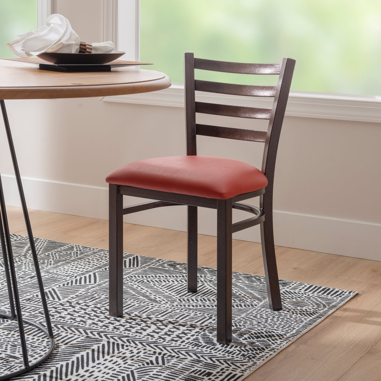 Kara Vinyl Metal Side Chairs (Set of 2)