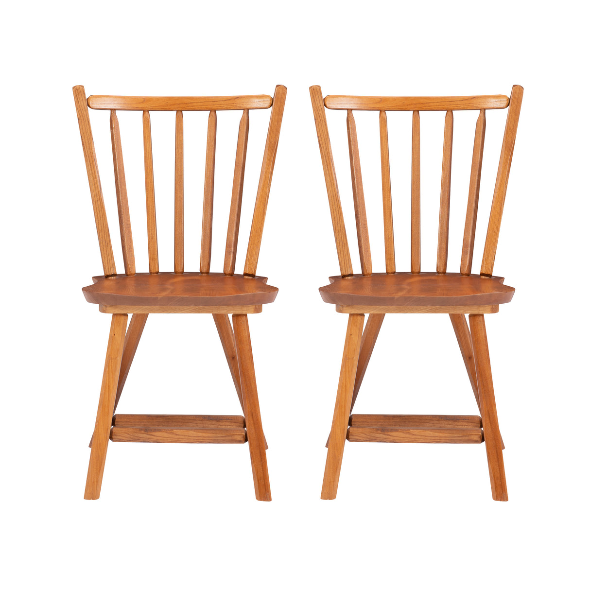Leeville Med Oak Wood Side Chair (Set of 2)