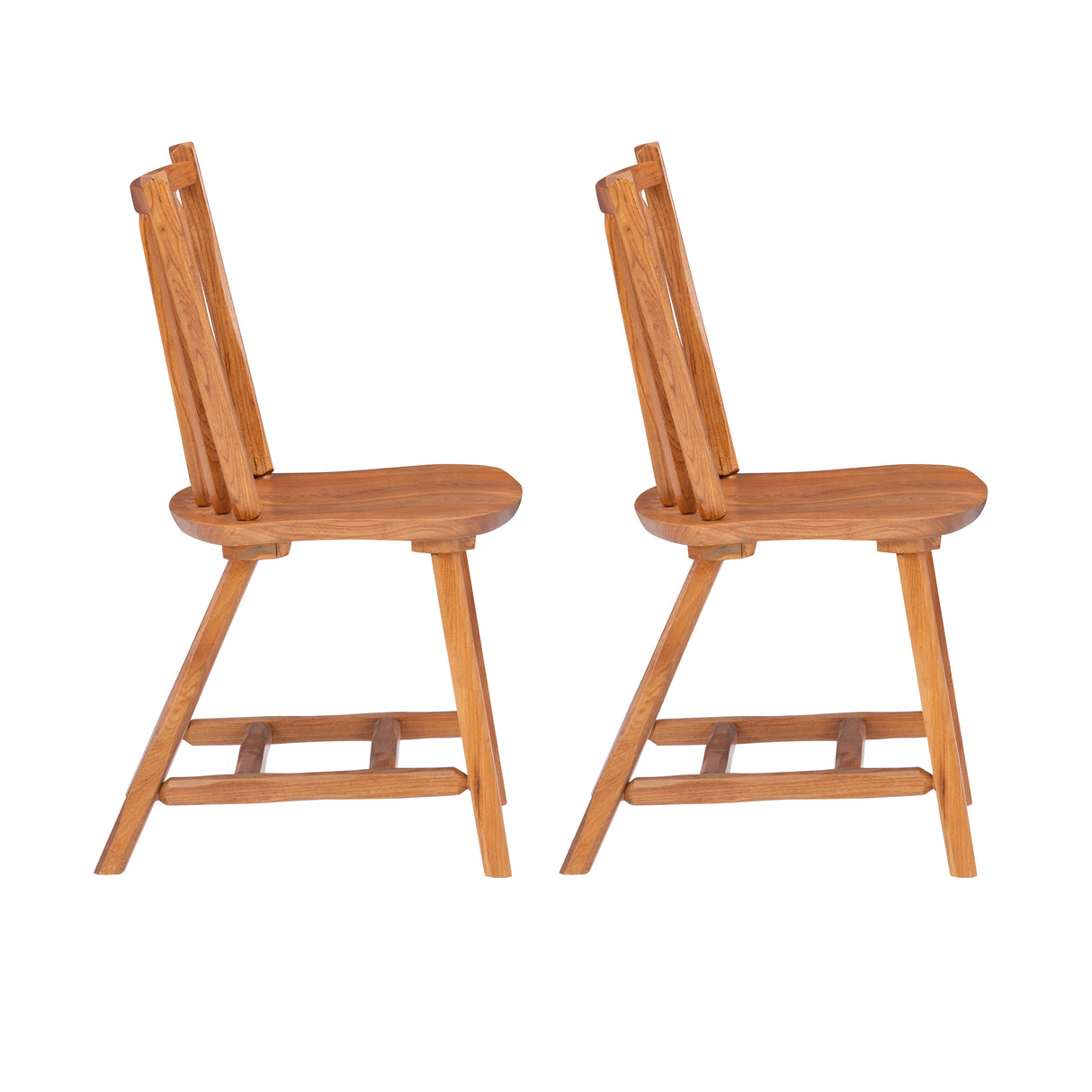 Leeville Med Oak Wood Side Chair (Set of 2)