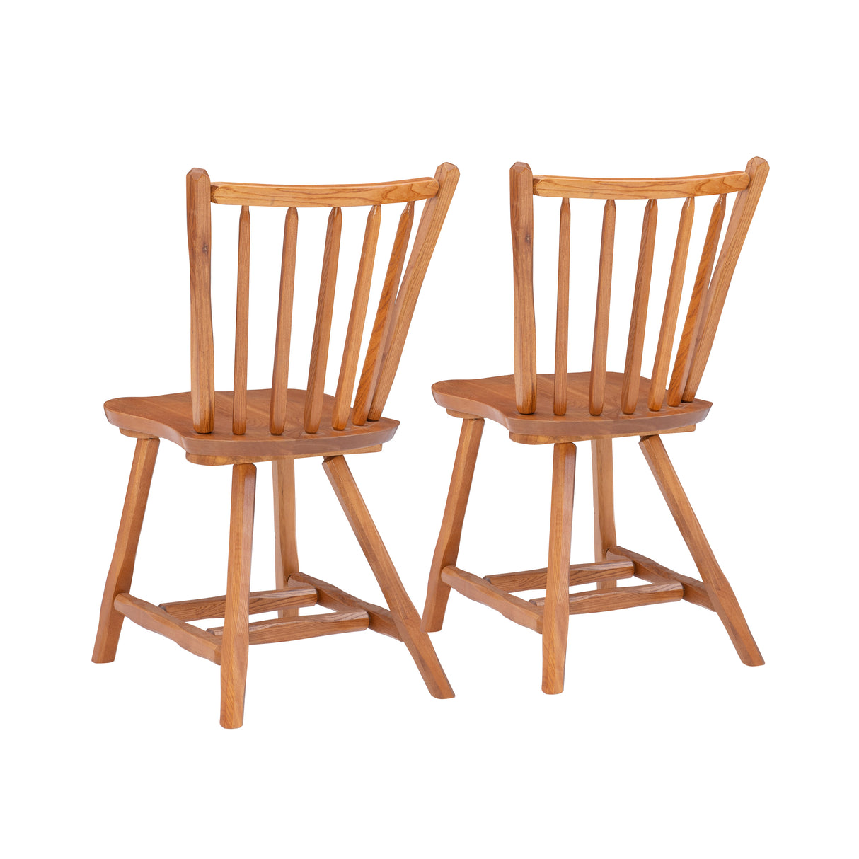 Leeville Med Oak Wood Side Chair (Set of 2)