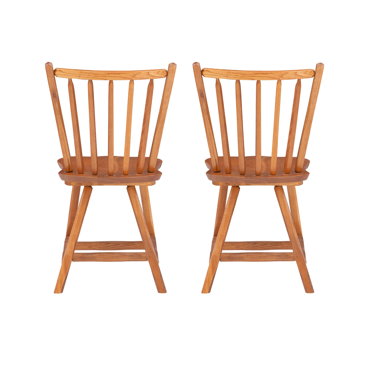 Leeville Med Oak Wood Side Chair (Set of 2)