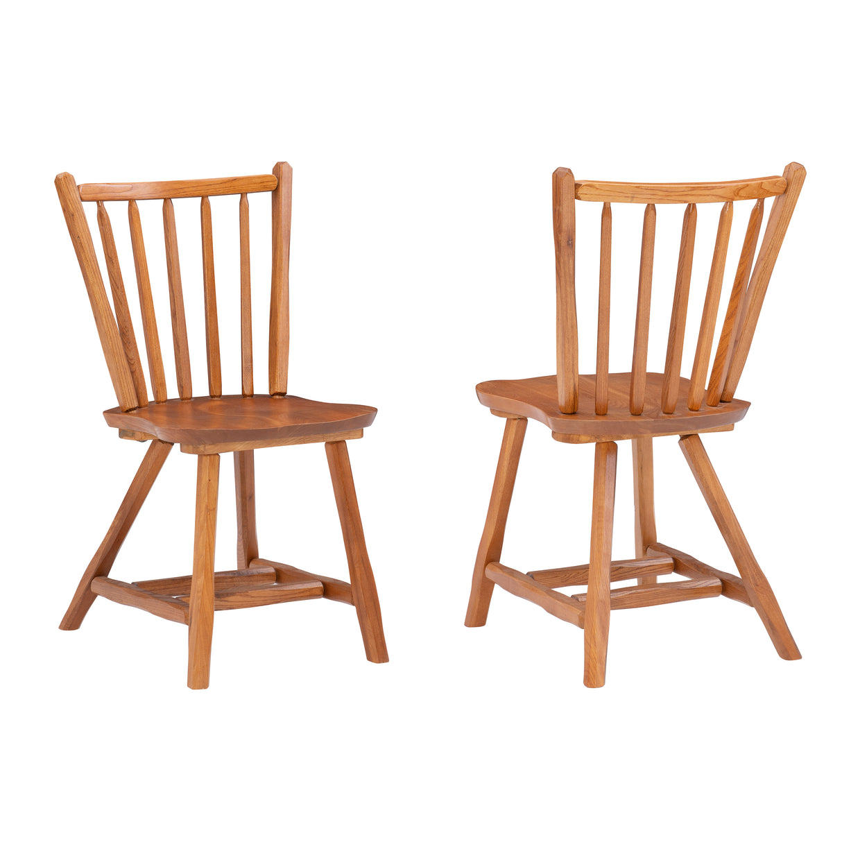 Leeville Med Oak Wood Side Chair (Set of 2)