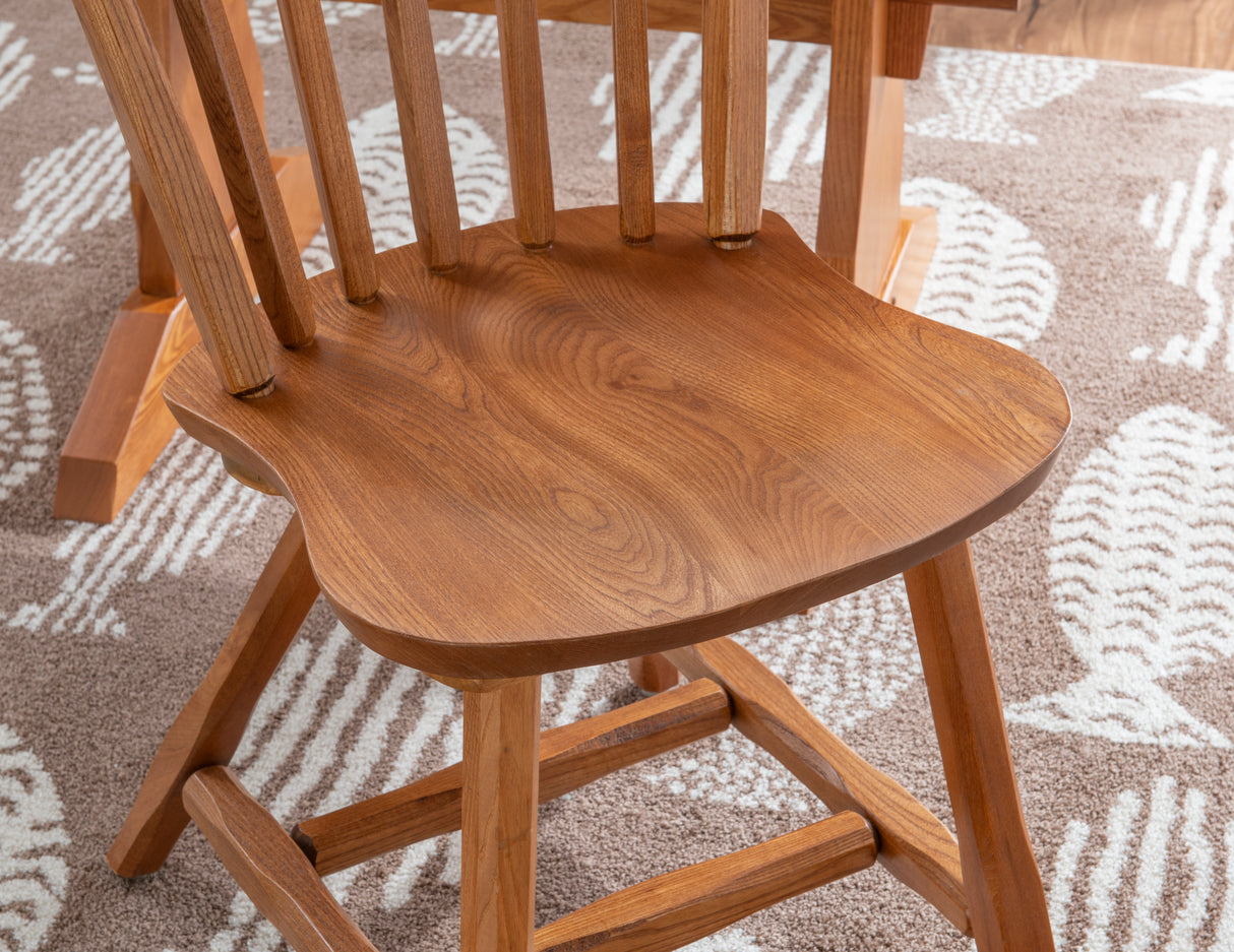 Leeville Med Oak Wood Side Chair (Set of 2)