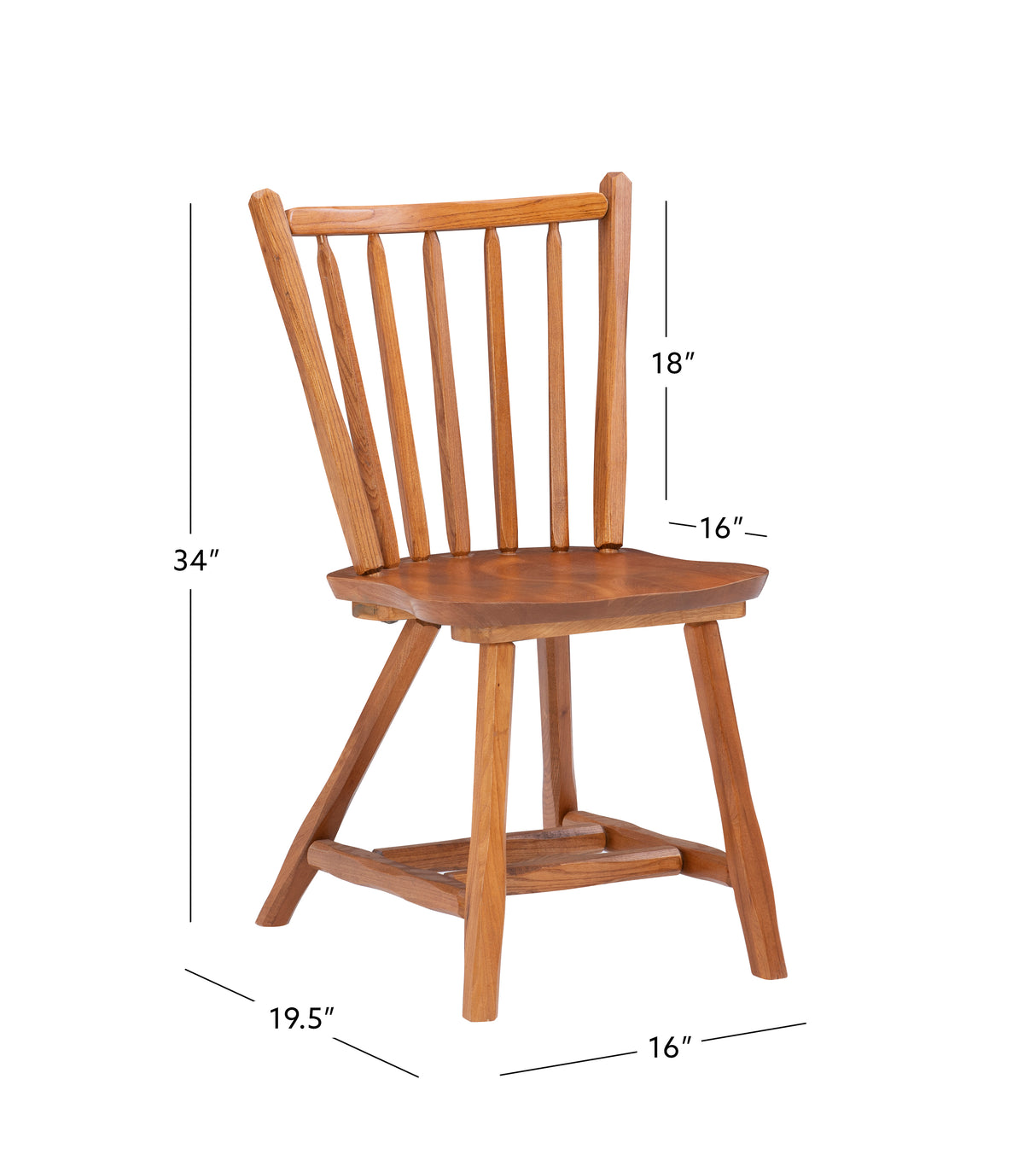 Leeville Med Oak Wood Side Chair (Set of 2)