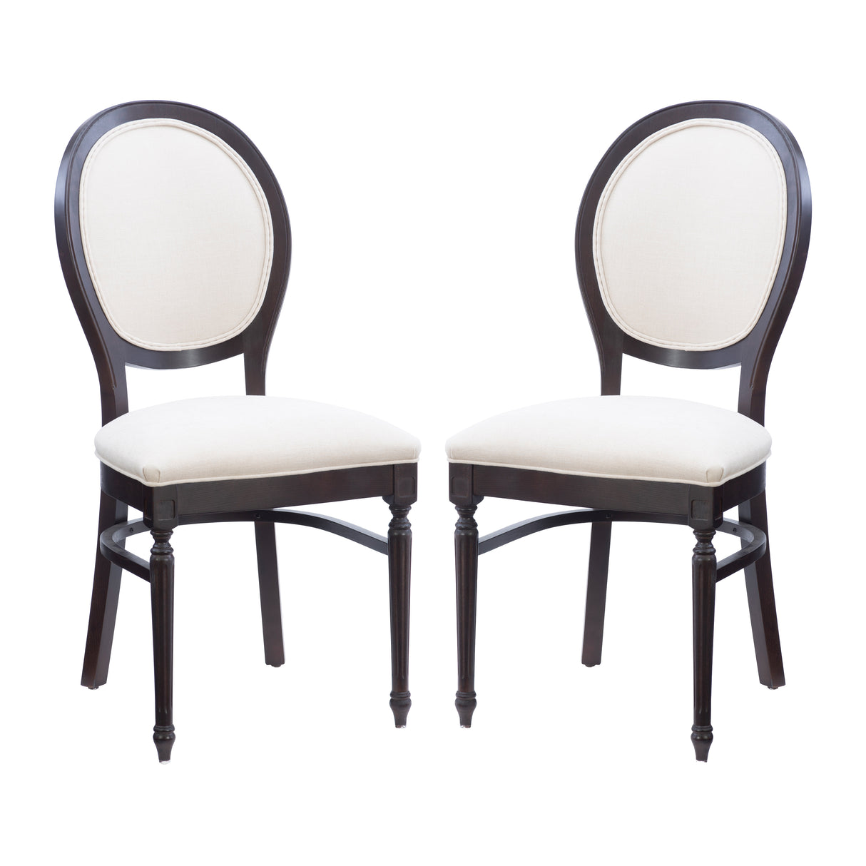 Babylon Brown Side Chair with Upholstered Seat (Set of 2)