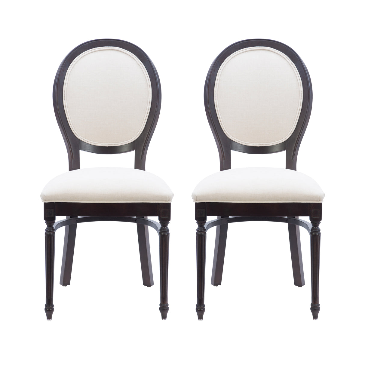 Babylon Brown Side Chair with Upholstered Seat (Set of 2)